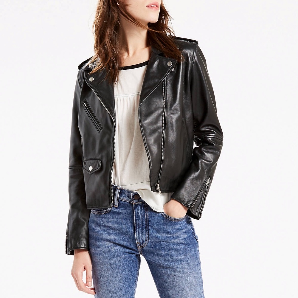 Levi’s Relaxed Real Leather Moto Jacket